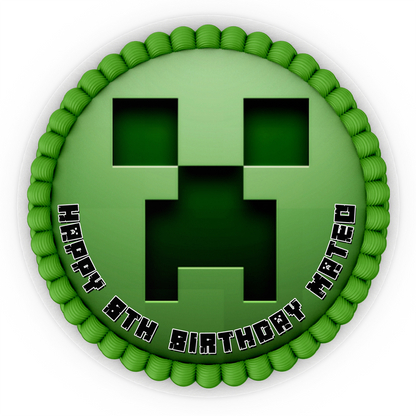 Round Minecraft Personalized Cake Images for a memorable celebration