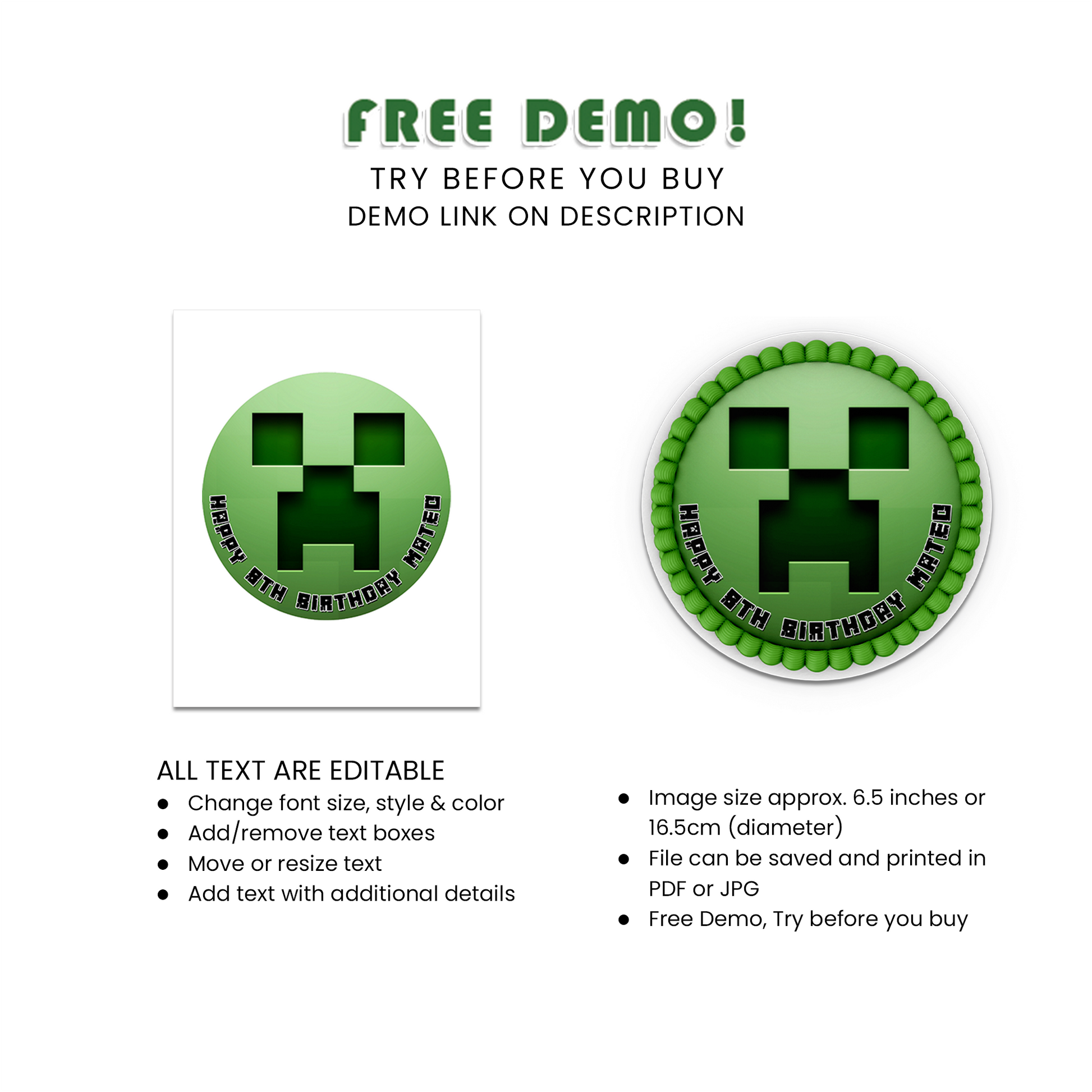 Minecraft Birthday Decorations, Pixelated Party Supplies, Minecraft Steve, Minecraft, Minecraft SVG