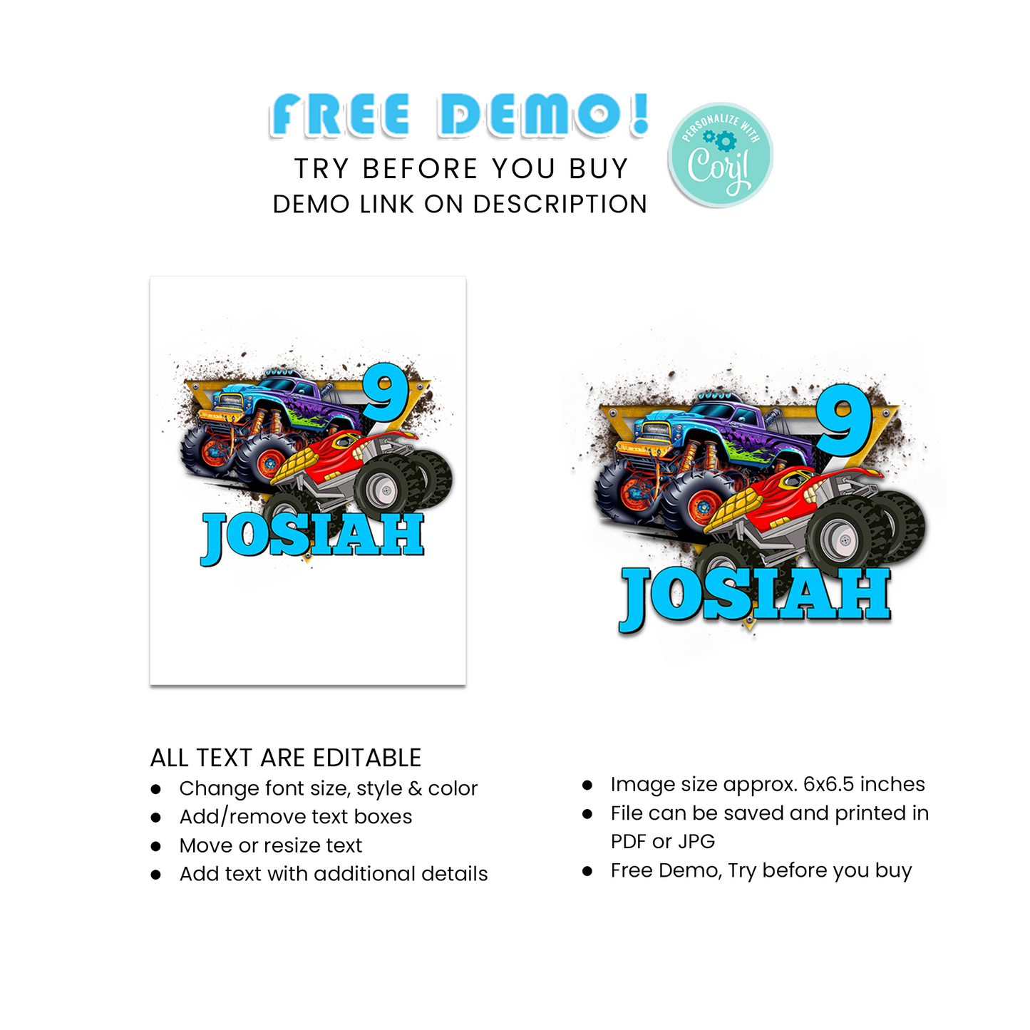 Personalize Your Party with Unique Monster Jam Cake Toppers - Perfect for Any Occasion