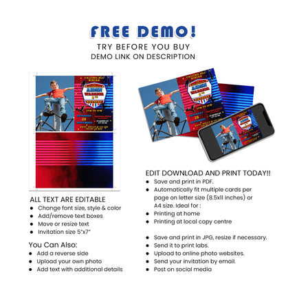 Ninja Warrior - Unique and Memorable, Capture the Moment with Our Personalized Photo Card Invitations