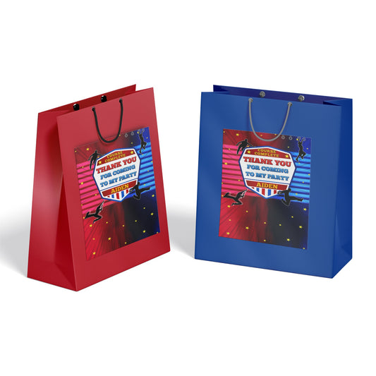 Ninja Warrior themed gift bag label