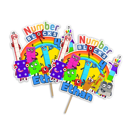 Personalized NumberBlocks Cake Toppers