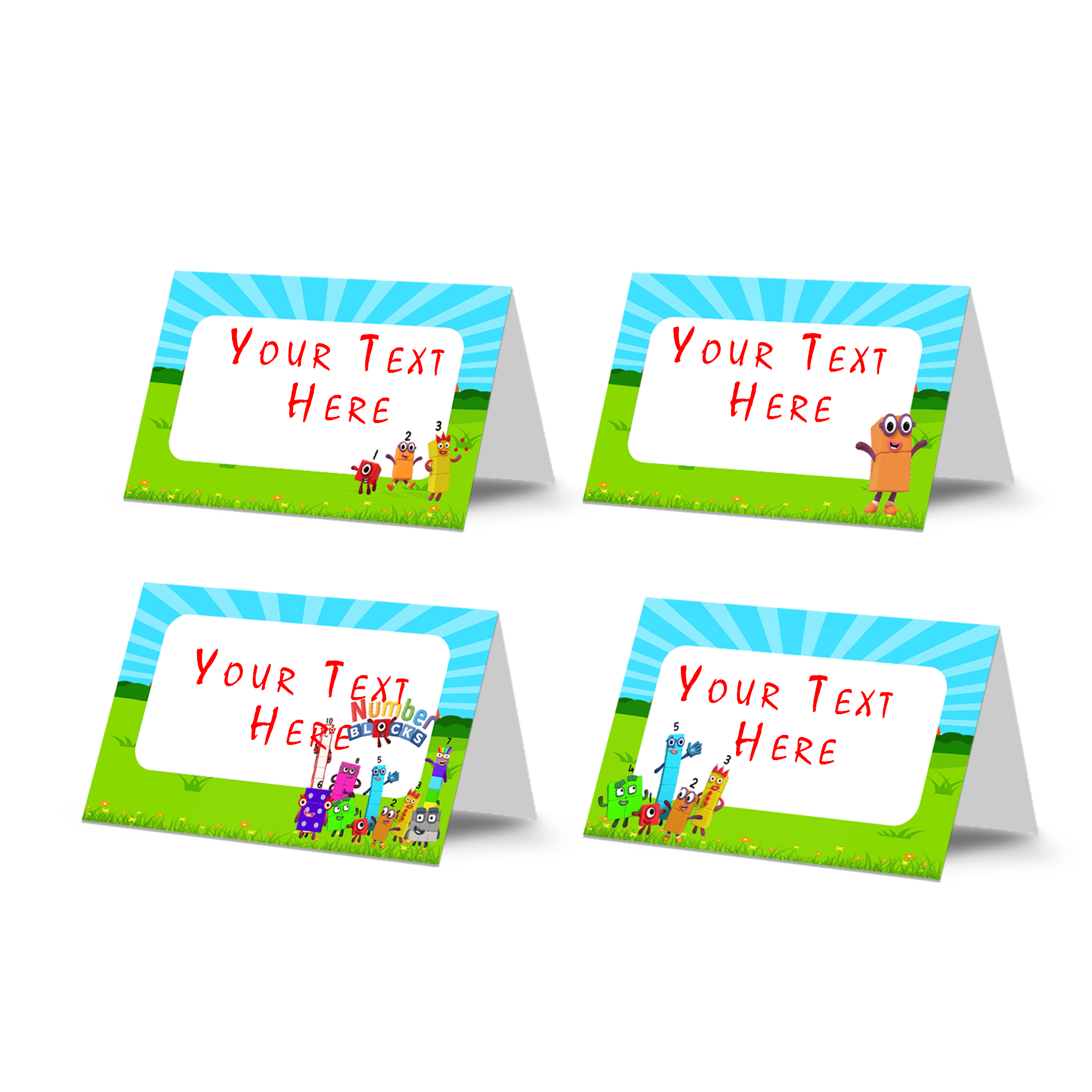 Food Tents/Food Cards with NumberBlocks Theme - Personalized for Your ...