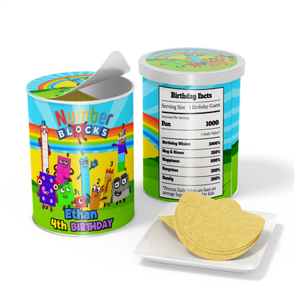 NumberBlocks Themed Personalized Small Pringles Labels