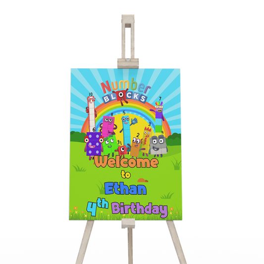 Personalized Welcome Signs with NumberBlocks Theme