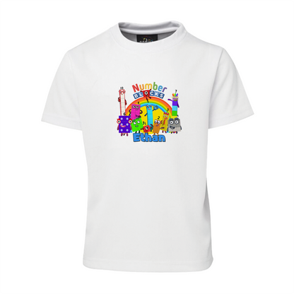 Personalized Sublimation T-Shirts with NumberBlocks Theme