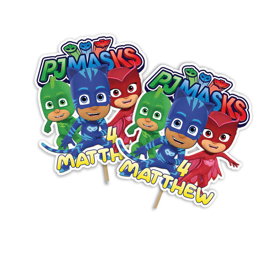 Personalized PJ Masks Cake Toppers for Birthday Parties