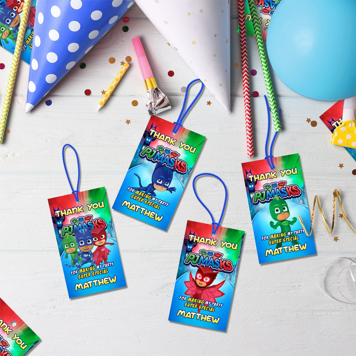 PJ Masks Birthday Decorations, Connor, Luna Girl Party Supplies, Night Ninja, PJM, PJ Masks SVG