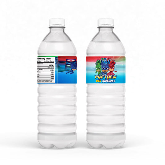 PJ Masks Water Bottle Label for Hydration Needs