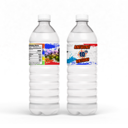 Water Bottle Label for Paint Ball Games