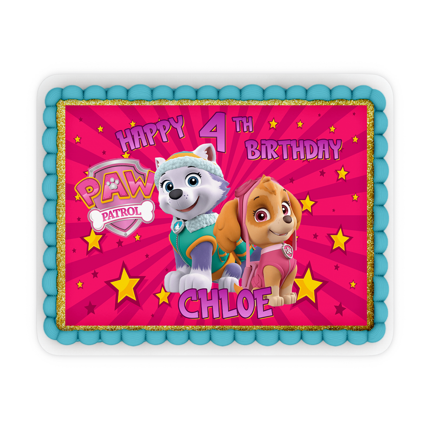 Rectangle Personalized Cake Images with Paw Patrol design