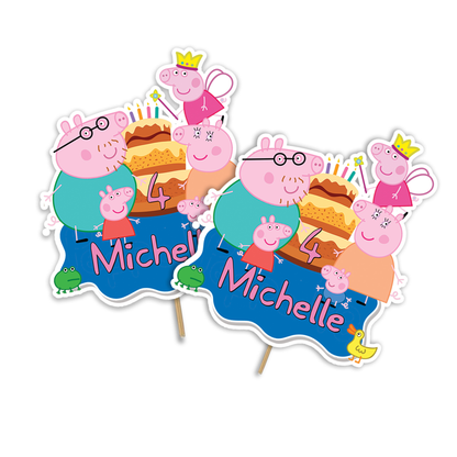 Personalized Cake Toppers with Peppa Pig theme