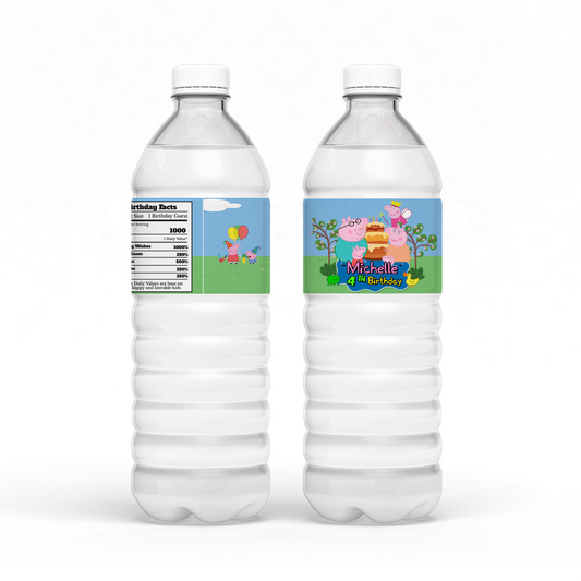 Water Bottle Label featuring Peppa Pig