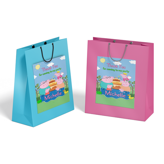 Gift Bag Label with Peppa Pig illustrations