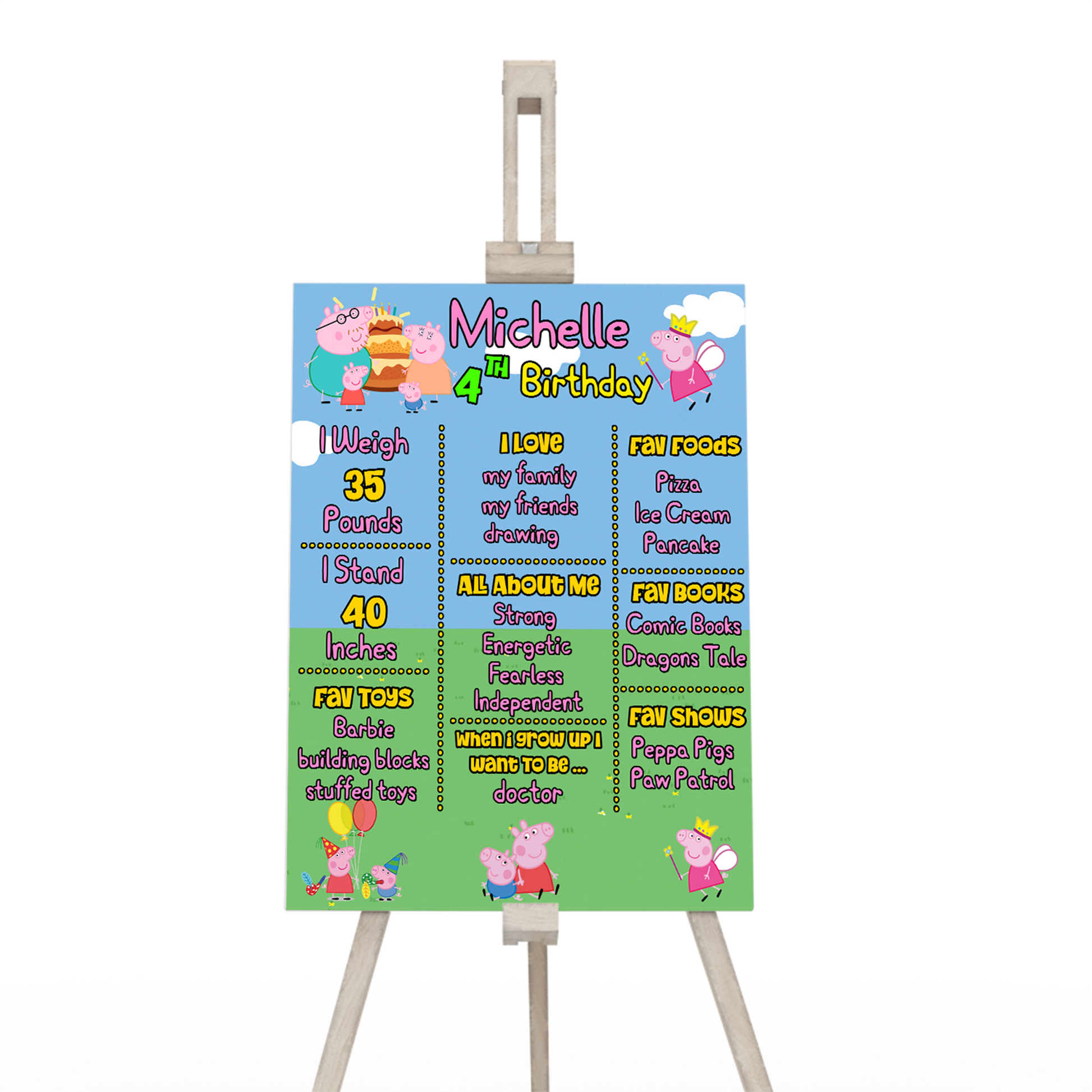 Milestone Poster featuring Peppa Pig illustrations