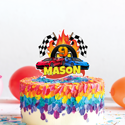 Personalized Cake Toppers for Race Car, Hotwheels, Nascar Games