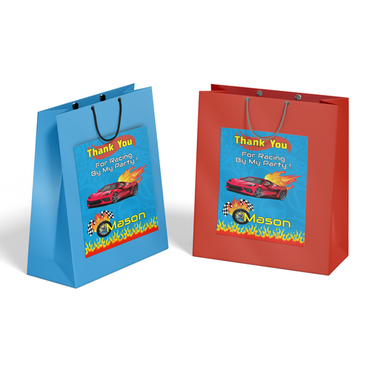 Gift Bag Label for Race Car, Hotwheels, Nascar Games