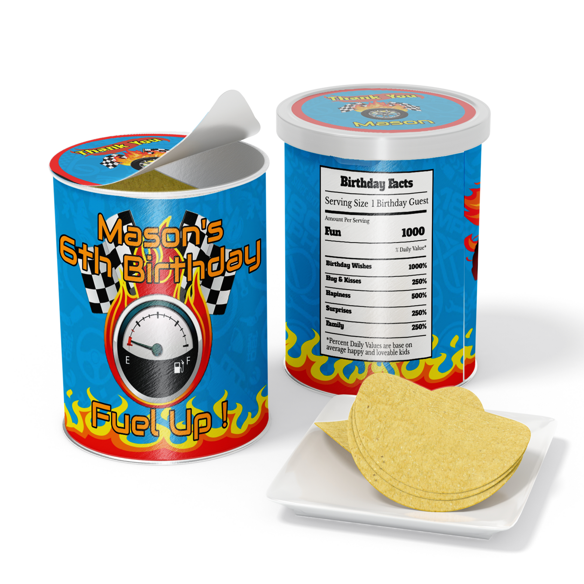 Small Pringles 1.37oz Label for Race Car, Hotwheels, Nascar Games