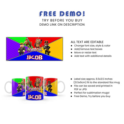 Roblox Sublimation Mug - Perfect for Everyday Use or as a Gift