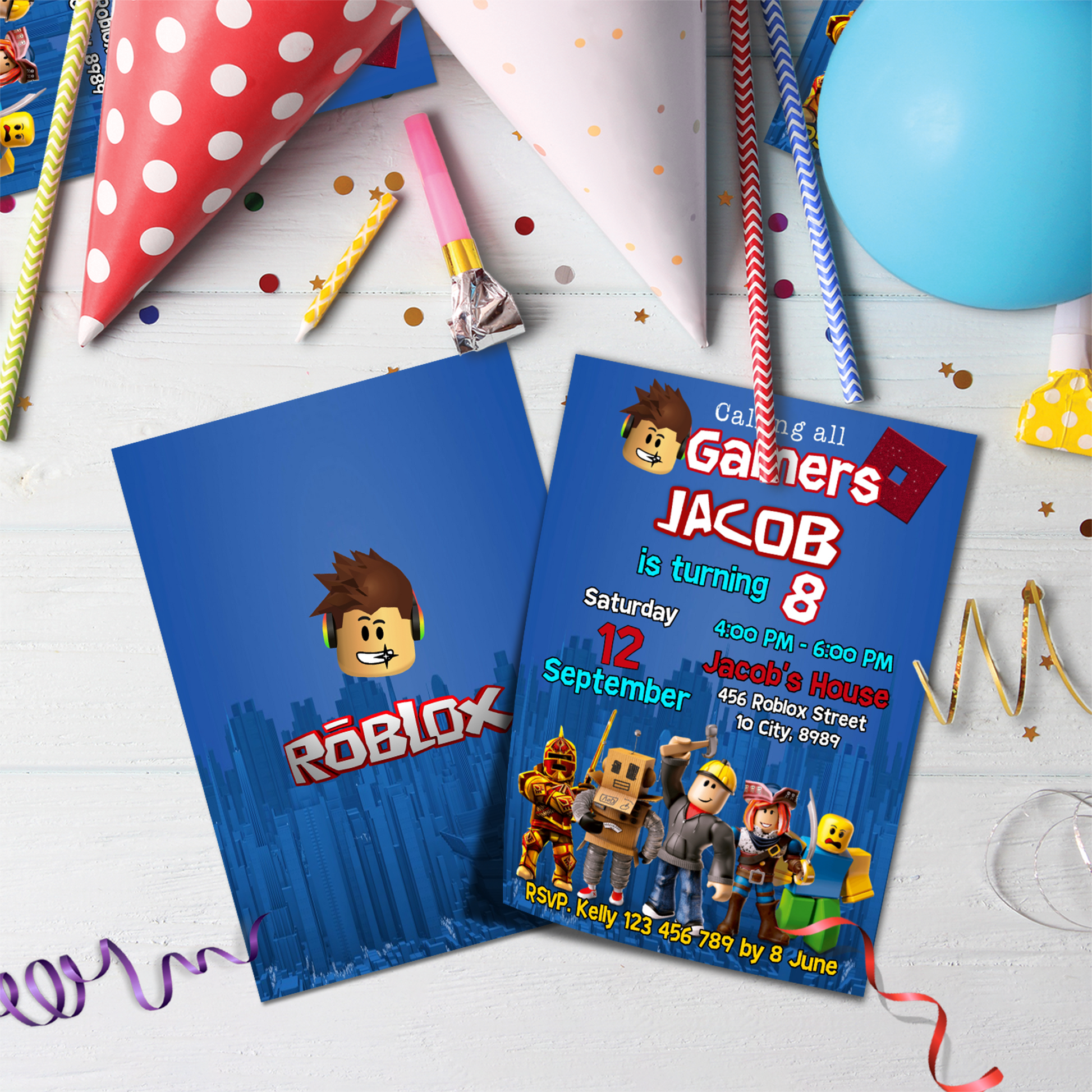 Roblox Birthday Decorations, Roblox for Boys Party Supplies, Roblox Girls, Roblox template, Roblox SVG