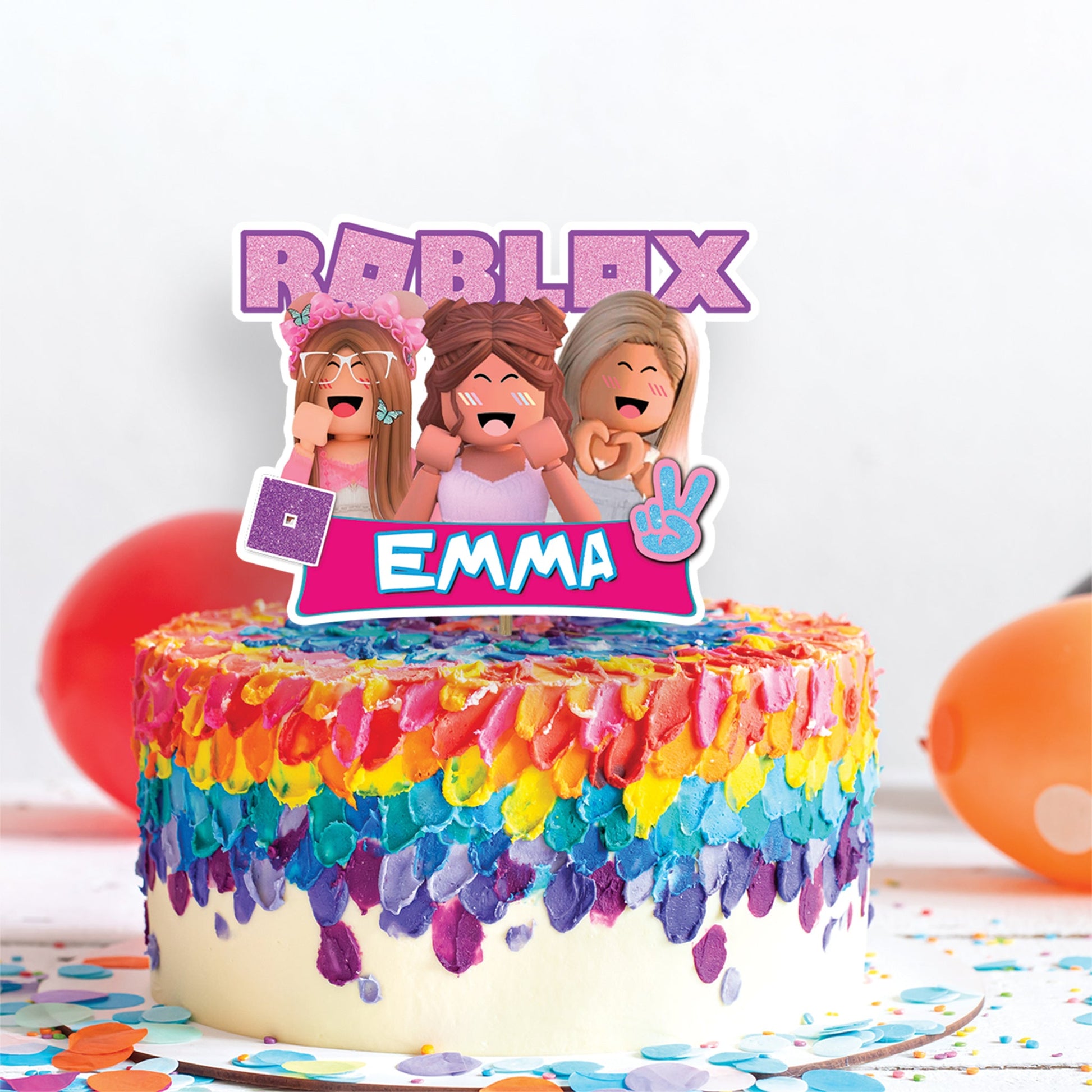 Roblox Birthday Decorations, Roblox Pink Party Supplies, Roblox for Girls, Roblox template, Roblox Girls SVG
