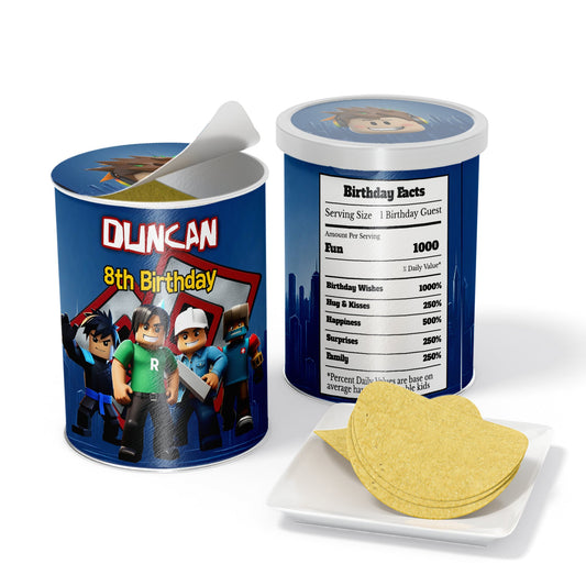 Small Pringles label with Roblox theme