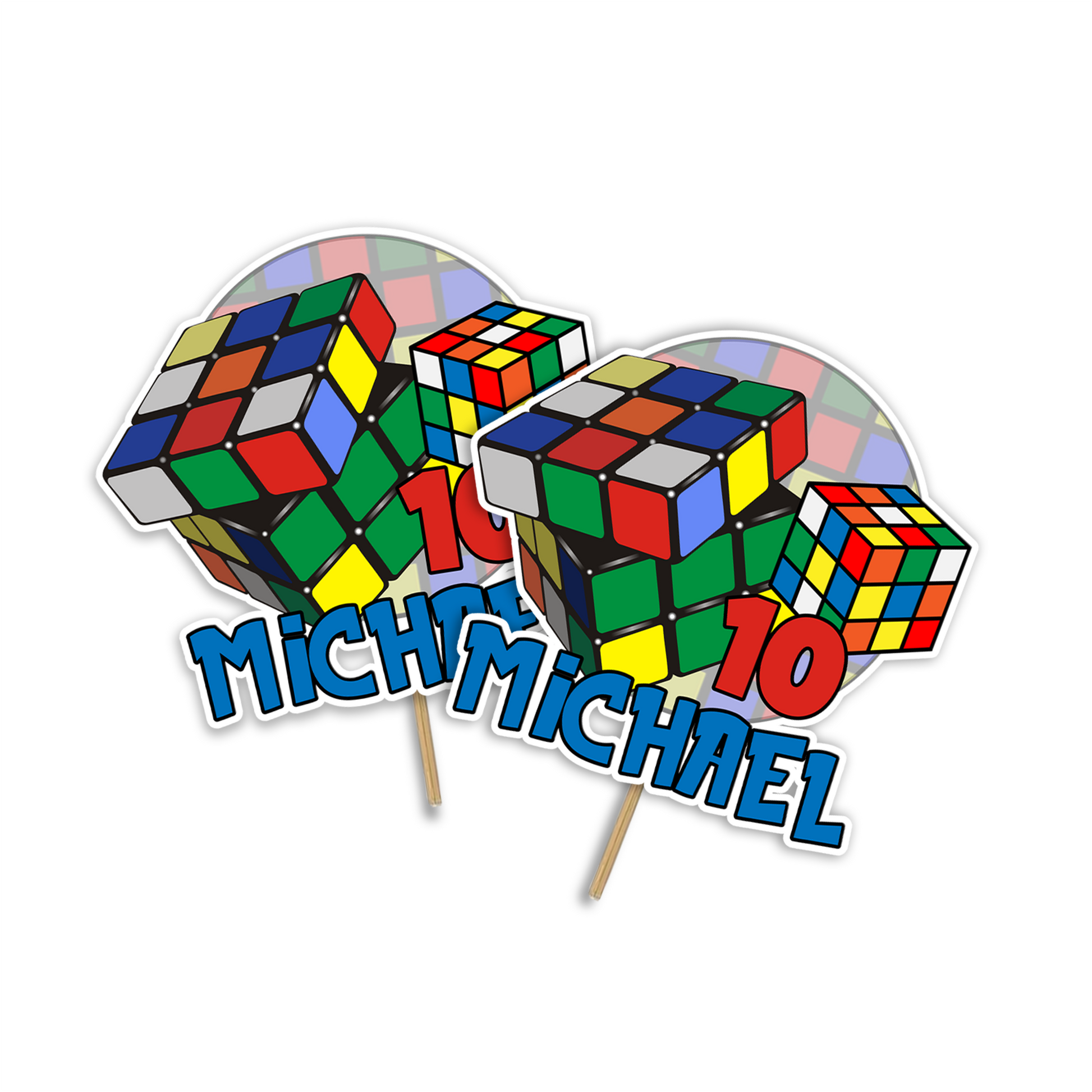 Personalized Cake Toppers for Rubiks, Rubik Cube