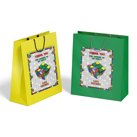 Gift Bag Label for Rubiks, Rubik Cube