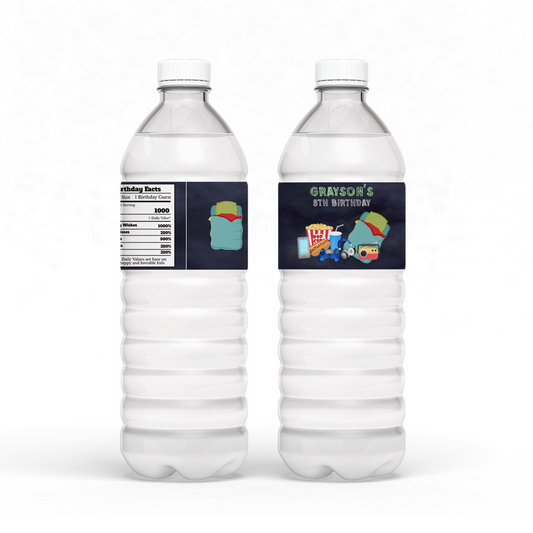 Water Bottle Label for a Sleepover Party