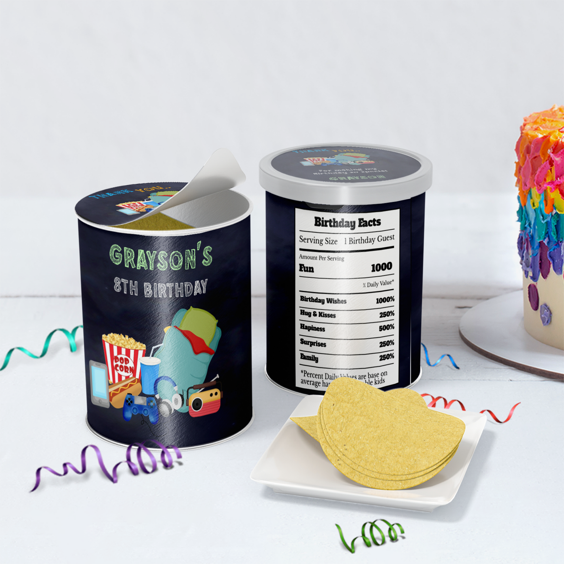 Small Pringles 1.37oz Label for a Sleepover Party