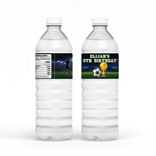 Soccer Water Bottle Label