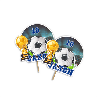 Personalized Soccer Cake Toppers