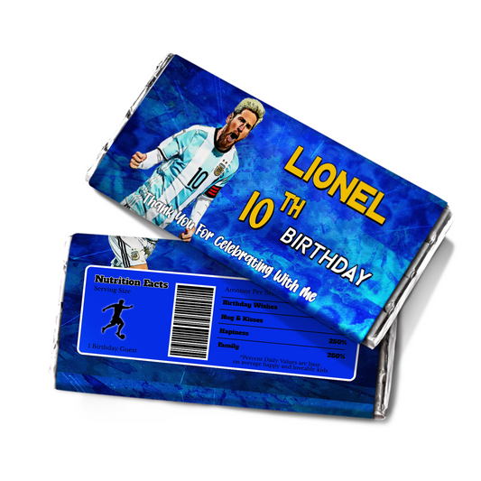 1.55oz Hershey’s chocolate label featuring Lionel Messi