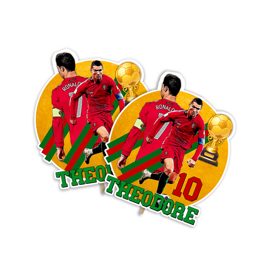 Personalized cake toppers featuring Cristiano Ronaldo