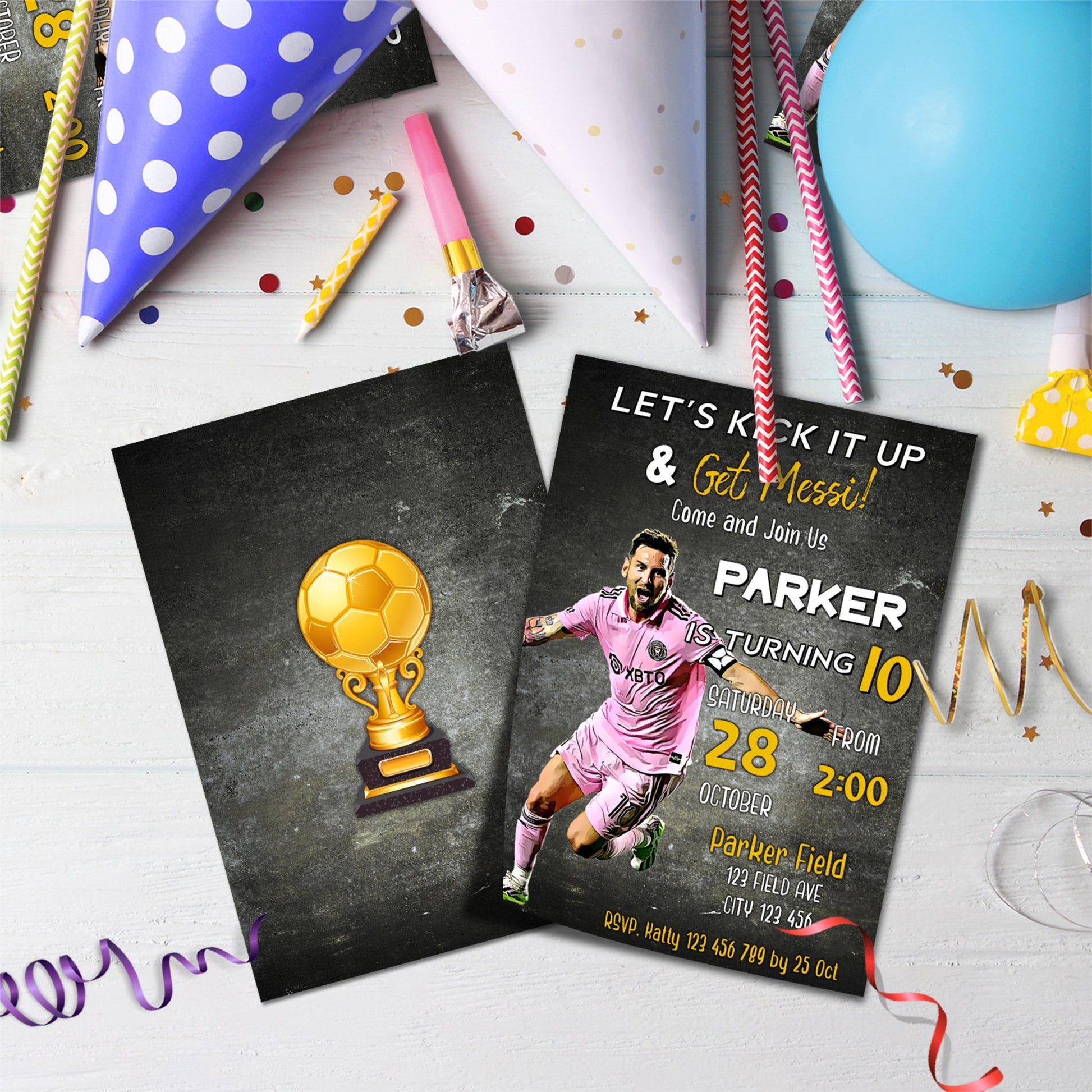 Messi Birthday Decorations, FIFA World Cup Party Supplies, Soccer Star, Messi Inter Miami, Lionel Messi SVG