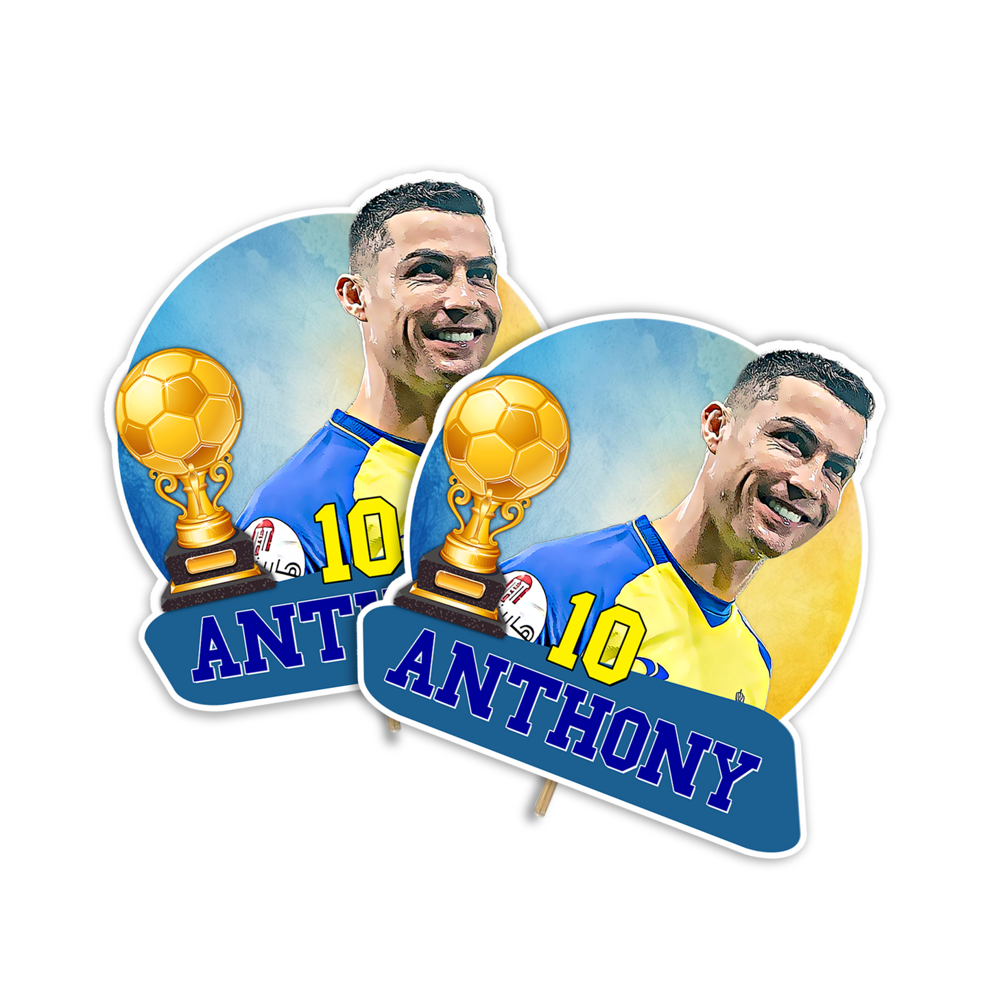 Personalized cake toppers featuring Cristiano Ronaldo