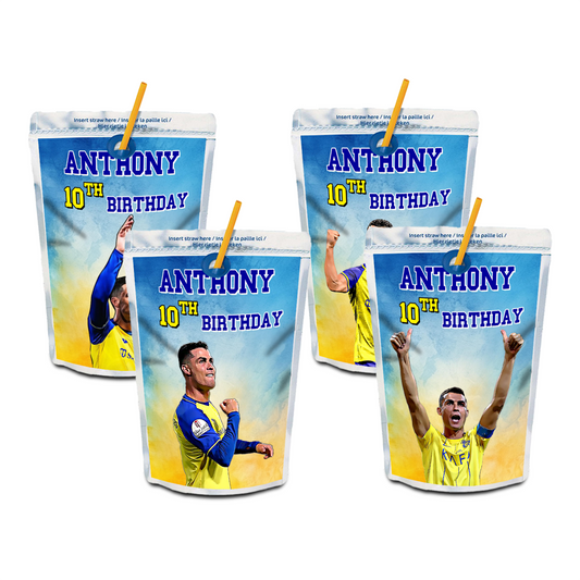 Caprisun label or juice pouch label with Cristiano Ronaldo design