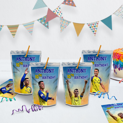 Caprisun label or juice pouch label with Cristiano Ronaldo design