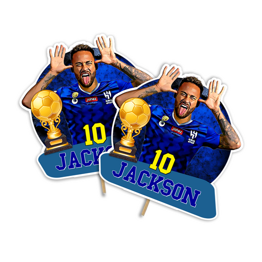 Personalized cake toppers featuring Neymar