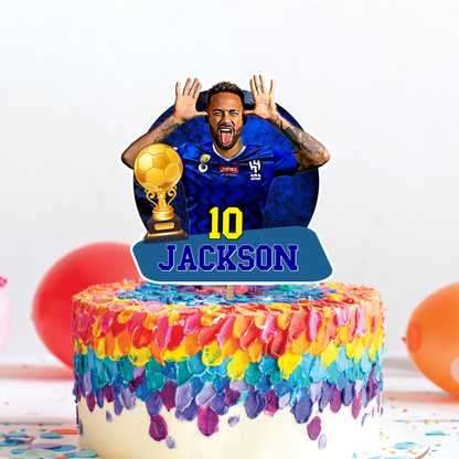 Personalized cake toppers featuring Neymar