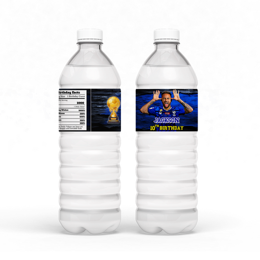 Water bottle label featuring Neymar