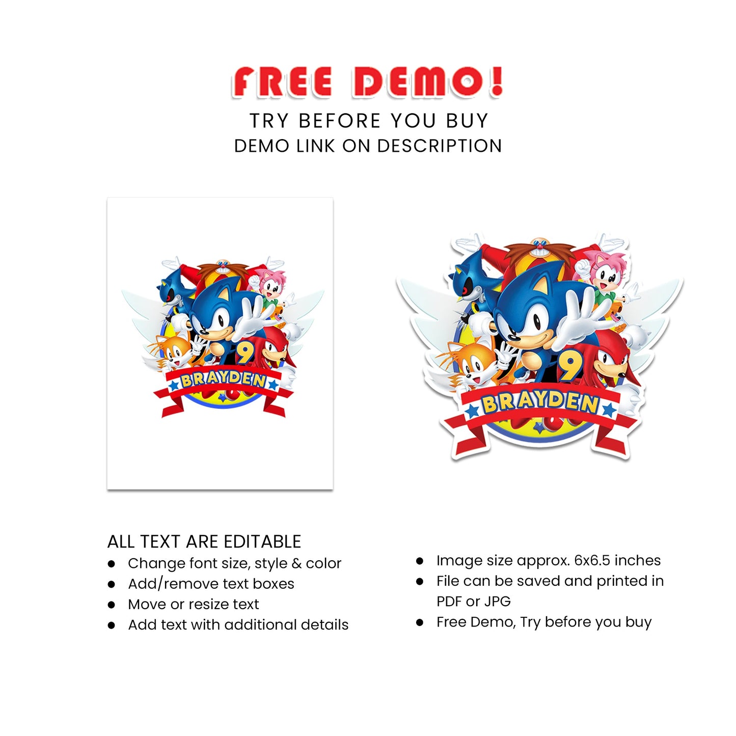 Add a Unique Touch to Your Celebration with Sonic The Hedgehog Personalized Cake Toppers