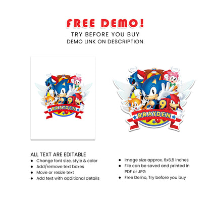 Add a Unique Touch to Your Celebration with Sonic The Hedgehog Personalized Cake Toppers