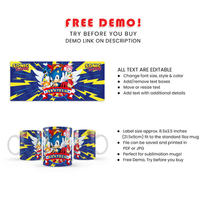 Enjoy Your Beverage with Sonic The Hedgehog Sublimation Mugs