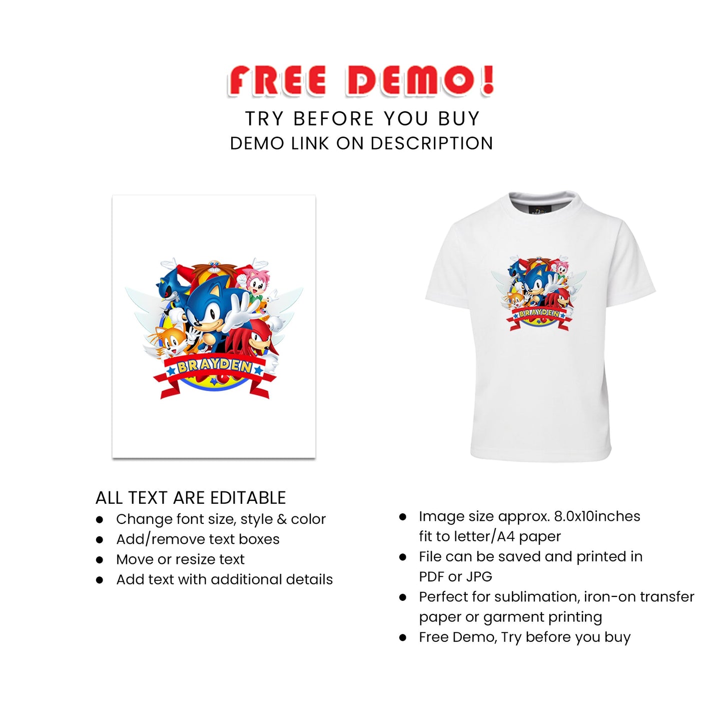 Show Your Style with Sonic The Hedgehog Sublimation T-Shirts