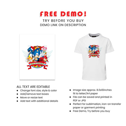 Show Your Style with Sonic The Hedgehog Sublimation T-Shirts