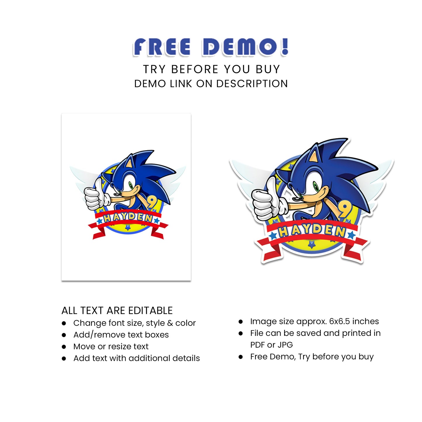 Add a Unique Touch to Your Celebration with Sonic The Hedgehog Personalized Cake Toppers