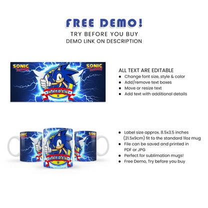 Enjoy Your Beverage with Sonic The Hedgehog Sublimation Mugs