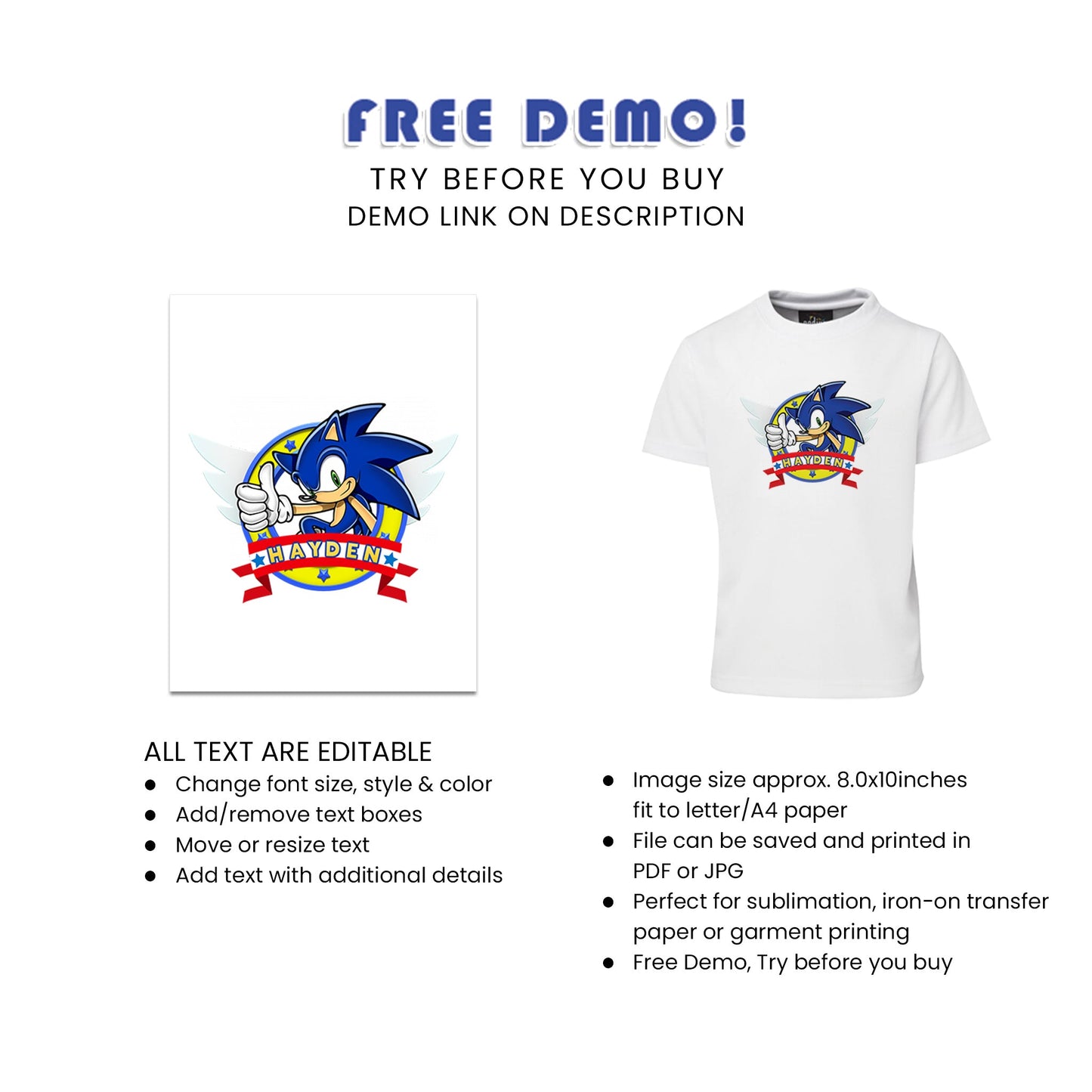 Show Your Style with Sonic The Hedgehog Sublimation T-Shirts