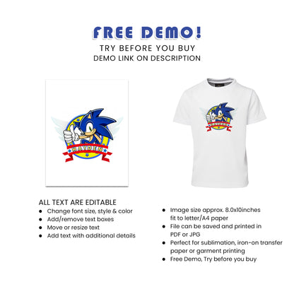 Show Your Style with Sonic The Hedgehog Sublimation T-Shirts